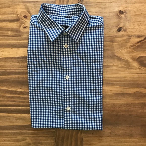 Navy blue & white plaid H&M Slim Fit button down - Picture 5 of 5